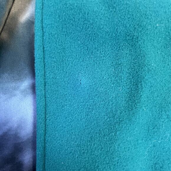 Vintage Teal Wool Coat by American Bazaar Size 14 Made in USA - Picture 9 of 16